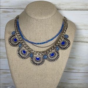 Accent Accessories silver tone and blue necklace